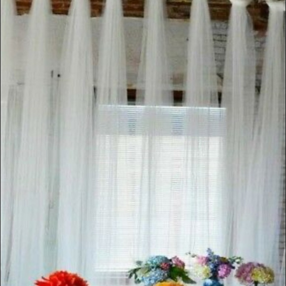 3x Pair IKEA LILL Sheer Curtains White Mesh - Picture 2 of 4